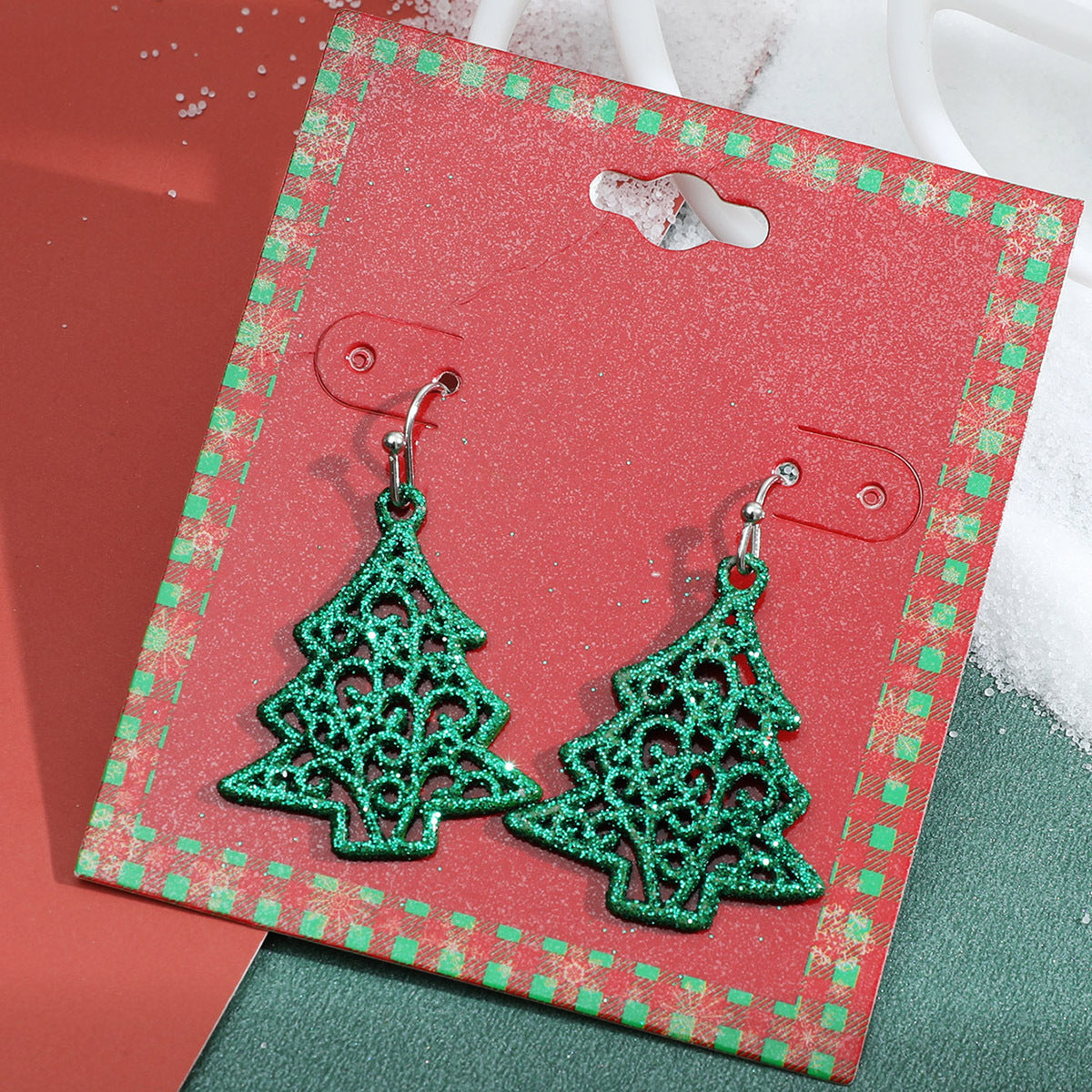 Wholesale Christmas Candy Christmas Tree Bell Alloy Earrings